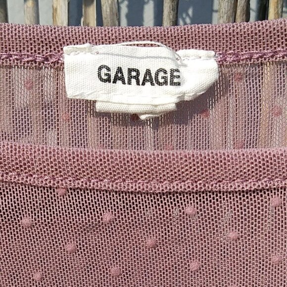 Garage Sexy Sheer See Through Short Sleeve Top Blouse Taupe/Nude - Petite Small - Picture 8 of 15